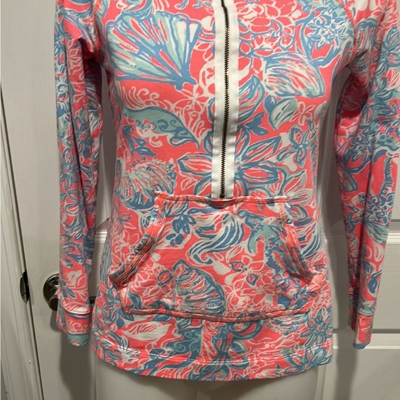 Lilly Pulitzer skipper 1/4 zip pullover in pink sun ray summer size XS - Picture 4 of 10